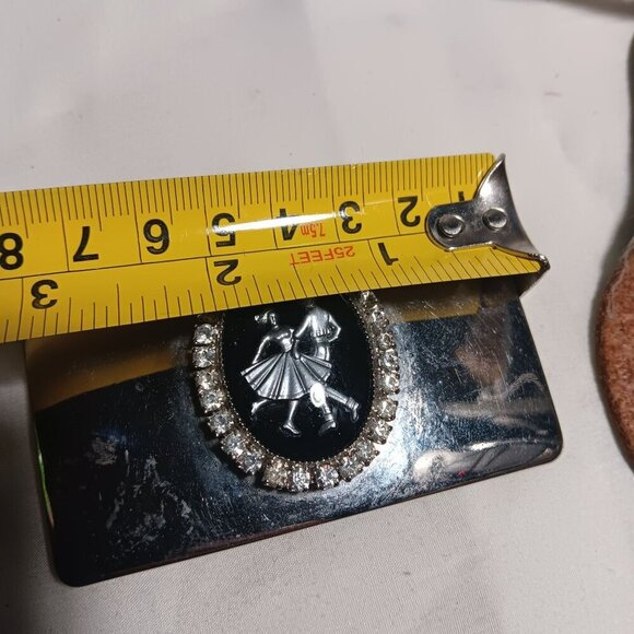 Vintage SQUARE DANCE WESTERN COWBOY BUCKLE &amp; HANKY SASH CLIP FITS 1.5" - Picture 3 of 9